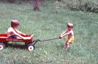 Boys and wagon