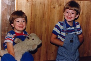 Sean with Snuggly Bear and Josh